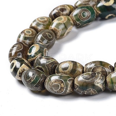 Tibetan Style dZi Beads Strands TDZI-E005-01E-1