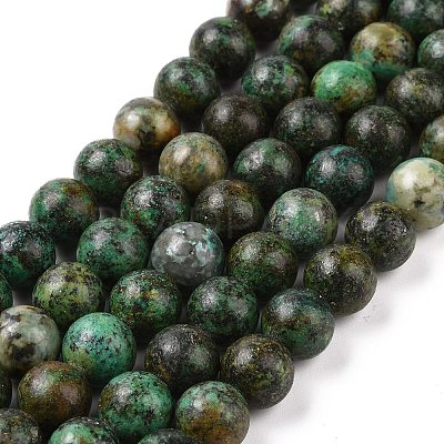 Natural African Turquoise(Jasper) Beads Strands X-TURQ-G037-10mm-1