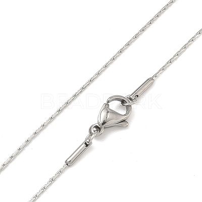 Tarnish Resistant 304 Stainless Steel Boston Chain Necklaces STAS-O053-15P-01-1