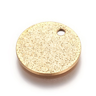 Ion Plating(IP) 304 Stainless Steel Textured Pendants STAS-I098-01-12mm-G-1