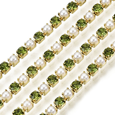 Brass Rhinestone Strass Chains CHC-N017-001A-A09-1