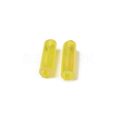 Glass Round Bugle Beads GLAA-WH0031-50C-1