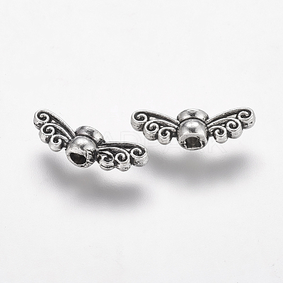 Tibetan Style Alloy Fairy Wing Beads X-TIBEB-6007-AS-LF-1