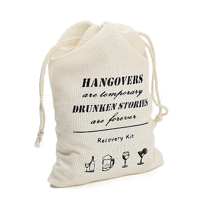 Cloth Hangover Kit Party Favor Drawstring Bags ABAG-A012-05A-04-1