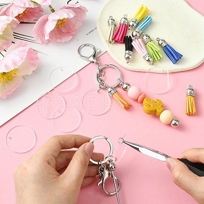 DIY Alloy Bar Beadable Keychain Making Kits DIY-YW0008-76-1