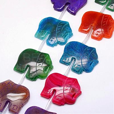 Natural & Dyed Crackle Agate Bead Strands G-F303-03-1