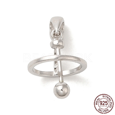 Anti-Tarnish Rhodium Plated 925 Sterling Silver Locket Style Planet Pinch Bails LS-STER-NH0001-55B-P-1