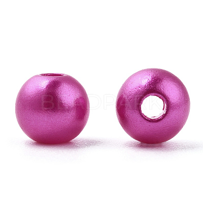 Spray Painted ABS Plastic Imitation Pearl Beads OACR-T015-05A-14-1