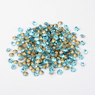 Back Plated Grade A Diamond Glass Pointed Rhinestone LS-RGLA-SS14-004-1