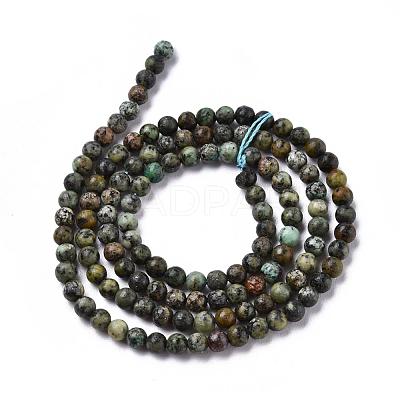 Natural African Turquoise(Jasper) Beads Strands G-N0188-02-3mm-1