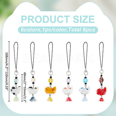 6Pcs 6 Style Alloy Enamel Pendant Decorations HJEW-WR00045-1
