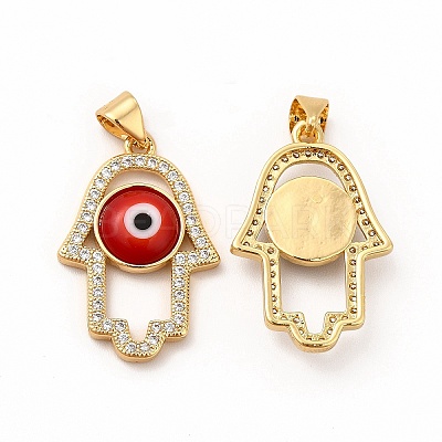 Rack Plating Brass Micro Pave Clear Cubic Zirconia Pendants LAMP-A153-06G-09-1