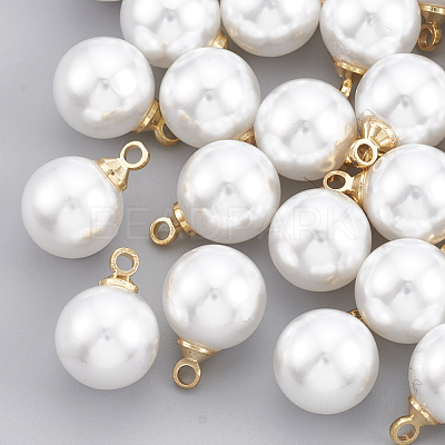 ABS Plastic Imitation Pearl Charms KK-T035-60-1