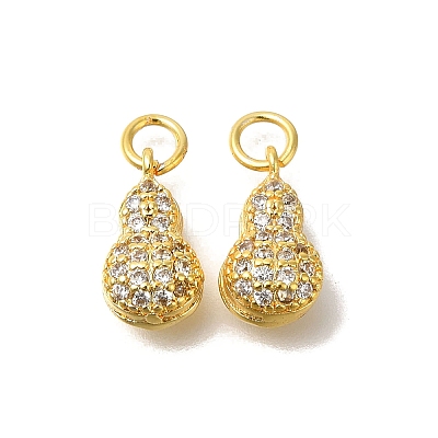 Rack Plating Brass Micro Pave Cubic Zirconia Charms KK-F883-08G-1
