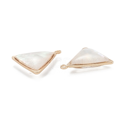 Natural White Shell Pendants KK-K252-07G-01-1