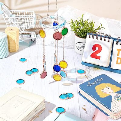 30Pcs Colored Glass Mosaic Tiles DIY-OC0009-45F-1