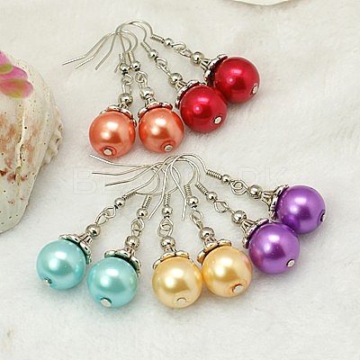 Trendy Tibetan Style Ball Dangle Earrings EJEW-JE00474-1