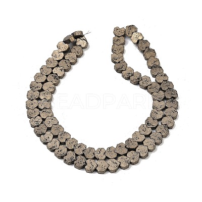 Electroplated Natural Lava Rock Beads Strands G-K388-04B-08-1