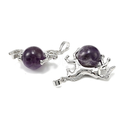 Natural Banded Amethyst Pendants G-D102-01P-06-1