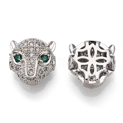Brass Micro Pave Cubic Zirconia Beads ZIRC-S053-YS014G-4-1