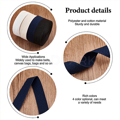 4 Rolls 4 Colors Polyester Ribbon OCOR-PH0001-72-1