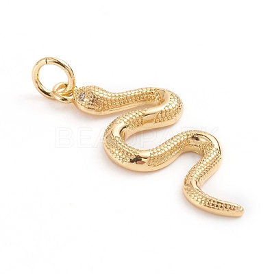 Brass Micro Pave Cubic Zirconia Pendants ZIRC-E164-24G-1