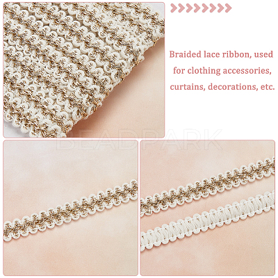 10 Yards Polyester Braided Lace Ribbon OCOR-WR0001-05A-1