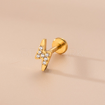 316L Surgical Stainless Steel Clear Cubic Zirconia 17 Gauge Threadless Labrets WG37C7A-05-1