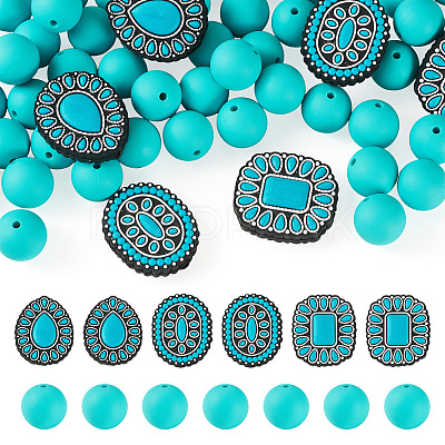 56Pcs 4 Styles Silicone Beads FIND-TA0010-75A-1