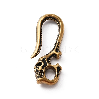 Brass Hook Clasp FIND-WH0037-78AG-1