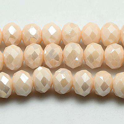 Electroplate Glass Bead Strands GLAA-F001-3x2mm-14L-1