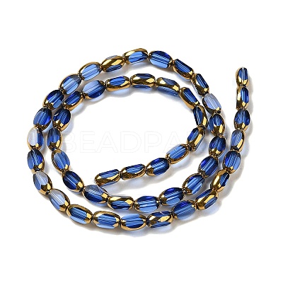 Electroplate Transparent Glass Beads Strands EGLA-Q127-A01-01C-1