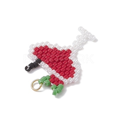 Glass Seed Beaded Pendants PALLOY-MZ00913-01-1