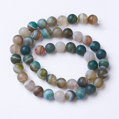 Natural Grade A Striped Agate/Banded Agate Beads Strands G-E478-07-8mm-1