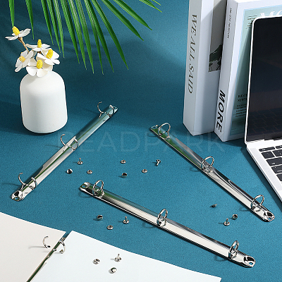 Iron Notebook 3-Ring Loose Leaf Book Binder Hinged Clamp LS-FIND-WH20007-15D-P-1