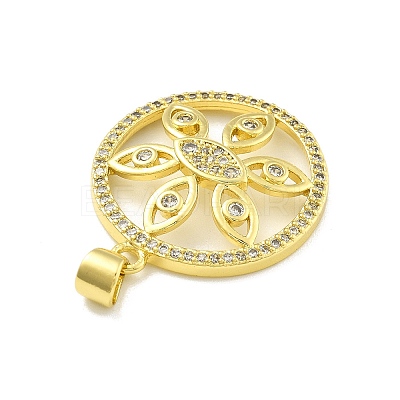 Rack Plating Brass Micro Pave Cubic Zirconia Pendants KK-D359-39G-1