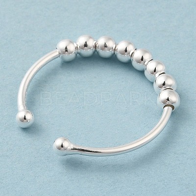 925 Sterling Silver Open Cuff Rings RJEW-P091-01B-S-1
