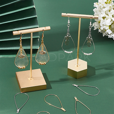 100Pcs 2 Color 304 Stainless Steel Wire Pendants STAS-BBC0001-05-1