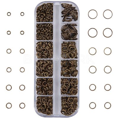 Brass Split Rings and Brass Ring Assistant Tool KK-PH0034-52AB-1