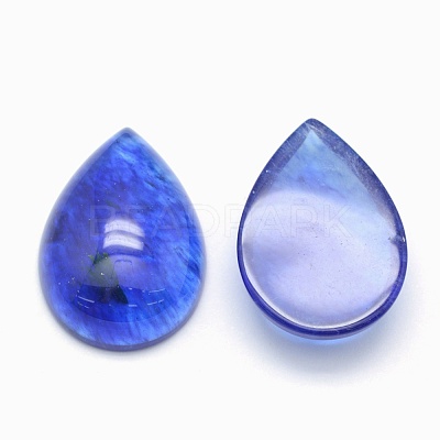 Watermelon Stone Glass Cabochons G-E491-B-15-1