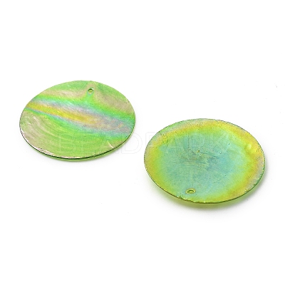 Spray Painted Natural Capiz Shell Pendants SSHEL-Z002-01A-1