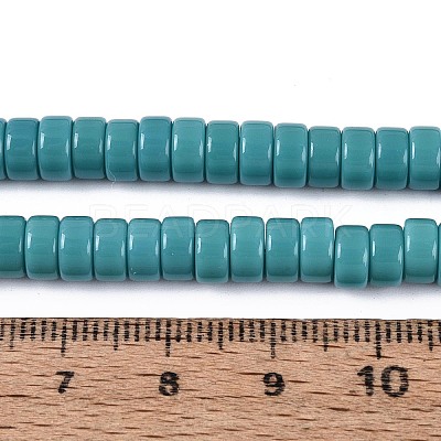 Opaque Solid Color Glass Beads Strands GLAA-N026-3x6mm-16-1