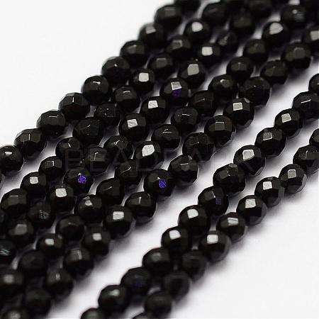 Natural Black Onyx Beads Strands G-K183-02-1