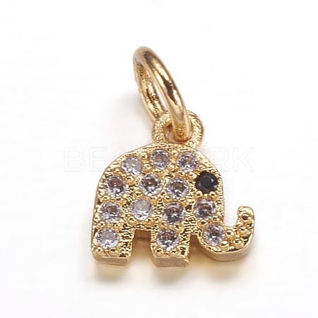 Brass Micro Pave Cubic Zirconia Pendants ZIRC-K070-42G-1