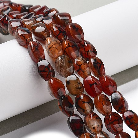 Natural Dragon Veins Agate Beads Strands G-G172-01P-1