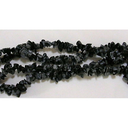 Natural Snowflake Obsidian Beads Strands X-F018-1
