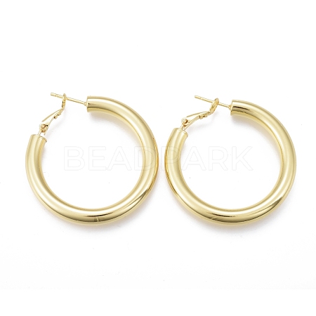 Brass Hoop Earrings EJEW-I250-01A-1