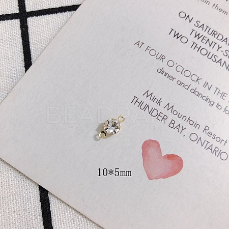 Brass Micro Pave Cubic Zirconia Connector Charms FIND-WH0152-620E-G-1