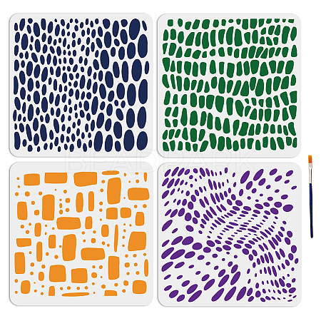 MAYJOYDIY US 1 Set Texture Theme PET Hollow Out Drawing Painting Stencils DIY-MA0002-79-1