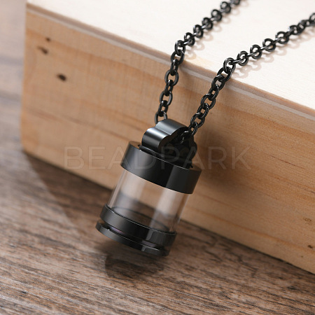 Openable Stainless Steel Memorial Urn Ashes Pendants BOTT-PW0002-003A-EB-1